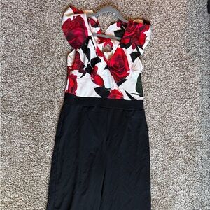Plus size Quiz Red Rose Top Pantsuit